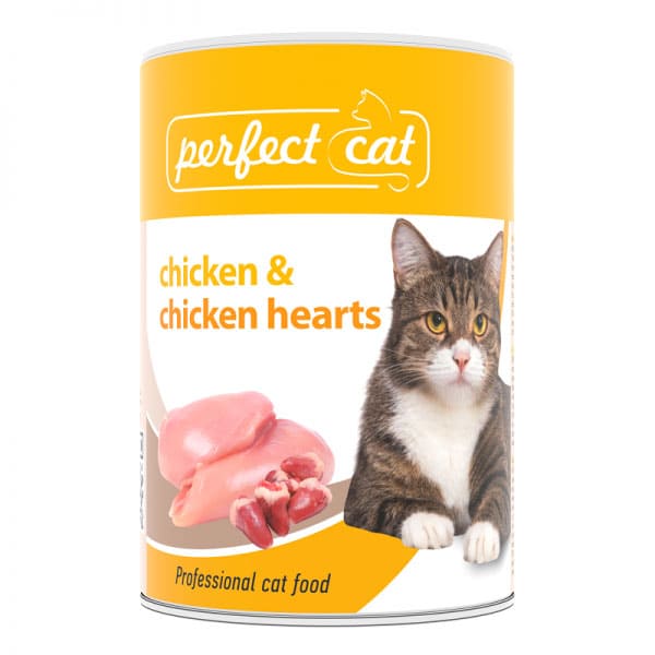 Perfect Cat Chicken & Hearts konservi kaķiem ar vistu un vistas sirdīm 400 g